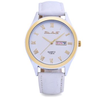 ZhouLianFa 0619 Male Quartz Watch Date Day Display 30M Water Resistance Wristwatch (White) - intl  