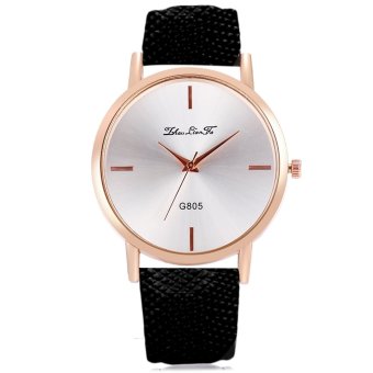 ZhouLianFa G805 Female Quartz Watch Leather Band Concise Dial Wristwatch (Black) - intl  