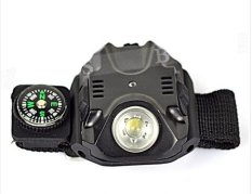Camp - Senter Model Ham Gelang Pergelangan Tangan Flashlight Wristwatch LED With Kompas Survival Adventure - Hitam