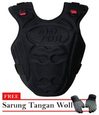 JM Rompi Motor Plus Depan + Bonus Sarung Tangan Woll - Hitam