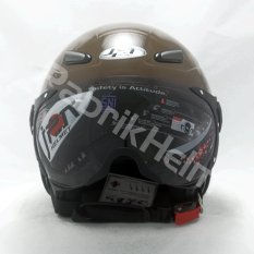 JPN Helm Retro KP08 Motif Bola 8 Coklat