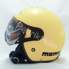 JPN Helm Retro RP06 Glossy Kaca Pilot Kuning Gading