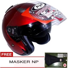 KYT Galaxy Slide Solid (Merah Maron) + Gratis Masker Np