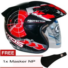 MDS Protector Corak 8802 Hitam Merah + Gratis Masker NP