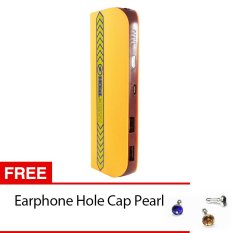 Power Bank Zazetech 32000mAh + Gratis Earphone Hole Cap Pearl - Orange Hitam
