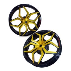 Power Velg Pelek Racing Lebar Beat Palang 5 Star Tarantula Hitam Gold