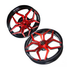 Power Velg Pelek Racing Lebar Scoopy FI Palang 5 Star Tarantula Hitam Merah