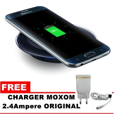 Samsung Wireless Charger Pad Type for Galaxy Note 5 / S6 + FREE Charger Moxom 2.4 Ampere